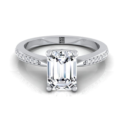 The Carrie Select Pavé Engagement Ring with Lab Diamond in 18K White Gold - view 1