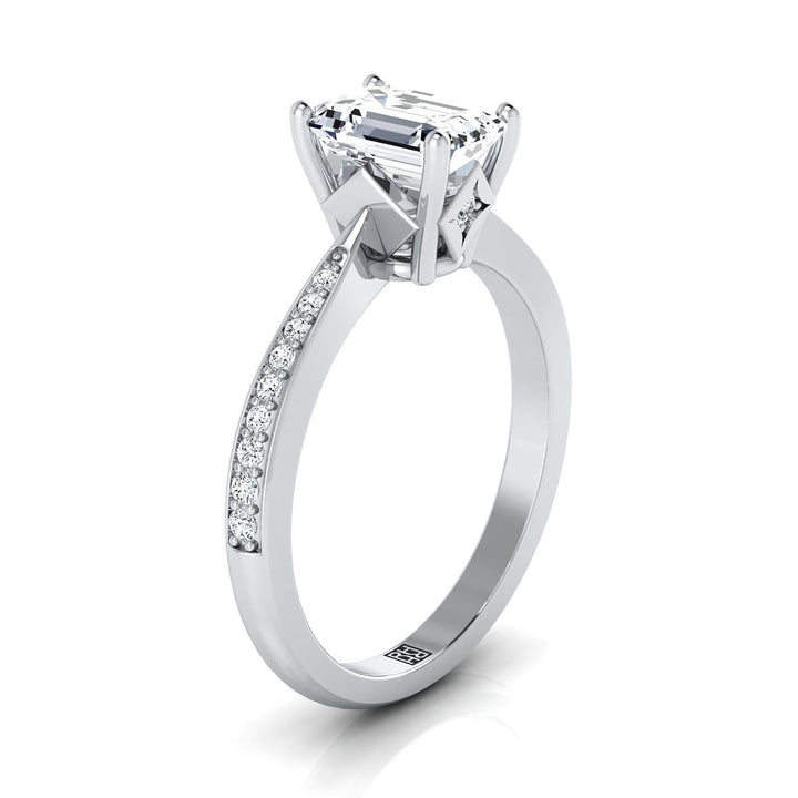 The Carrie Select Pavé Engagement Ring with Lab Diamond in 18K White Gold - view 2