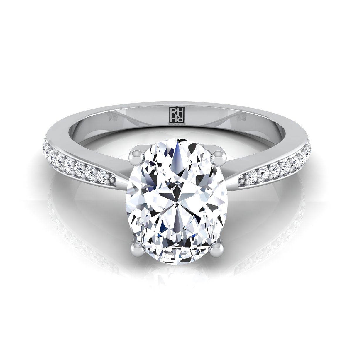 Carrie Select Diamond Oval Lab Diamond Engagement Ring in 18K White Gold | RockHer