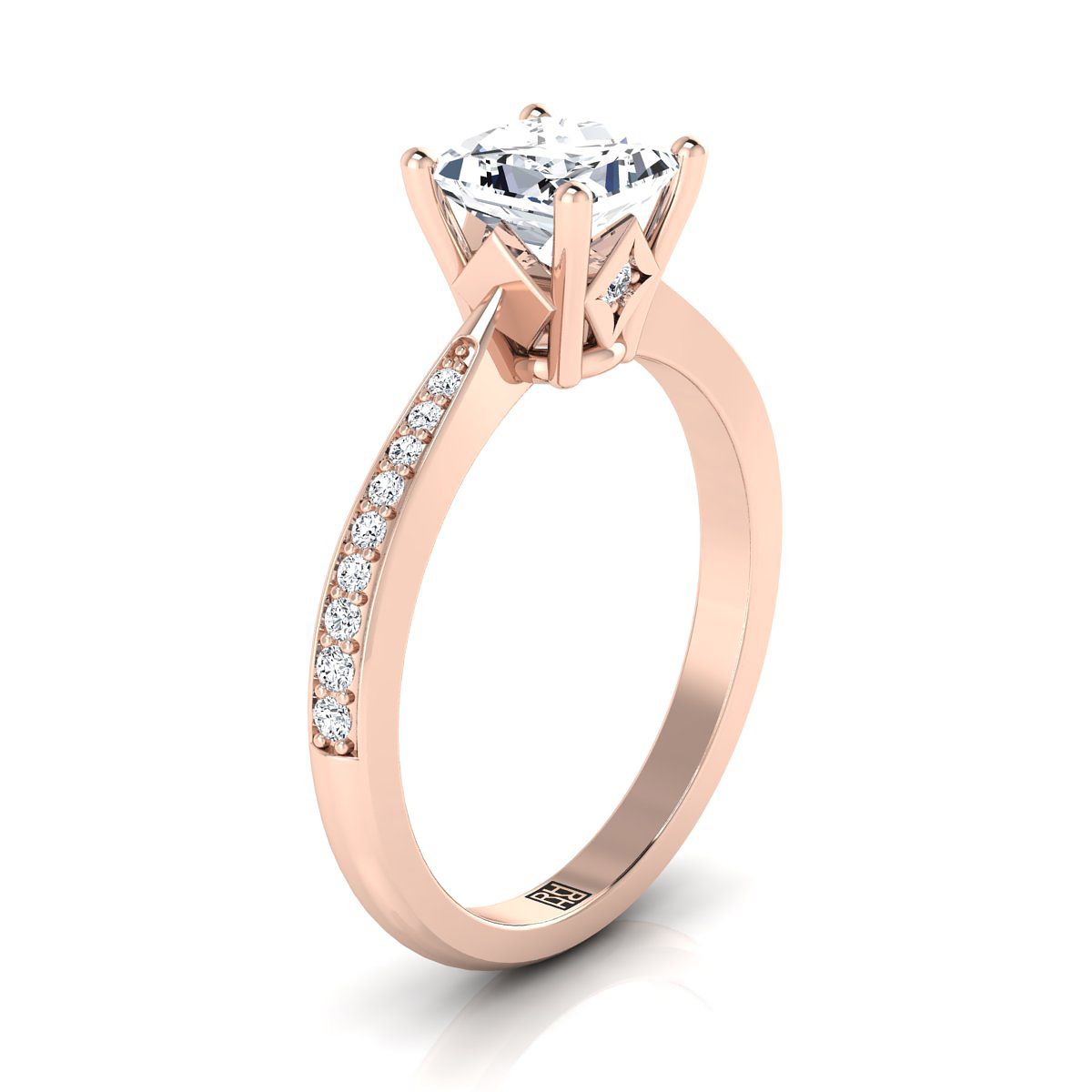 Select Pavé styling on The Carrie princess engagement ring setting | RockHer