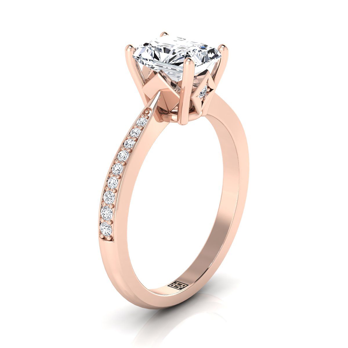 Select Pavé Cut styling on The Carrie radiant engagement ring setting | RockHer