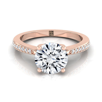 The Carrie Select Pavé Engagement Ring with Lab Diamond in 14K Rose Gold - view 1