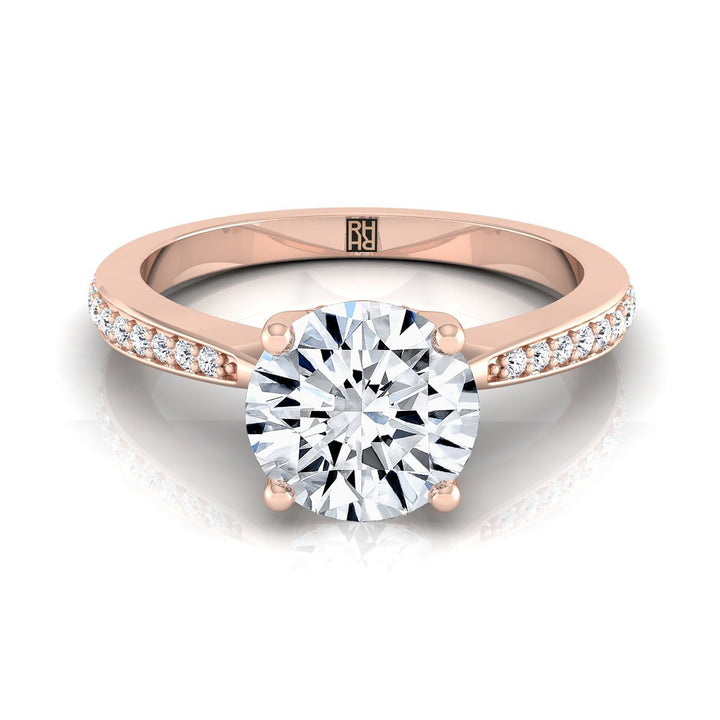 The Carrie Select Pavé Engagement Ring with Lab Diamond in 14K Rose Gold - view 1