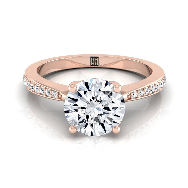 The Carrie Select Pavé Round Lab Diamond Engagement Ring in 14K Rose Gold