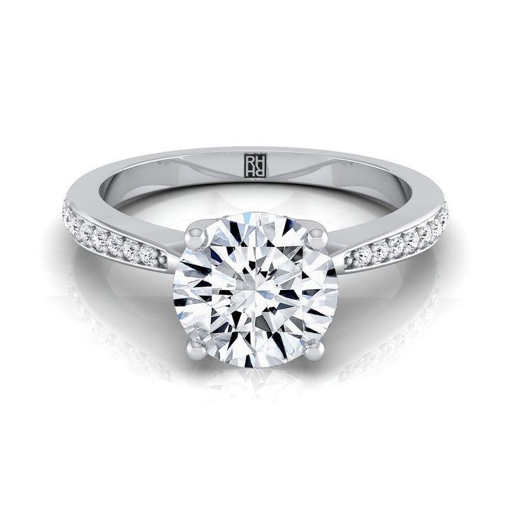 The Carrie Select Pavé Engagement Ring with Lab Diamond in 18K White Gold - view 1