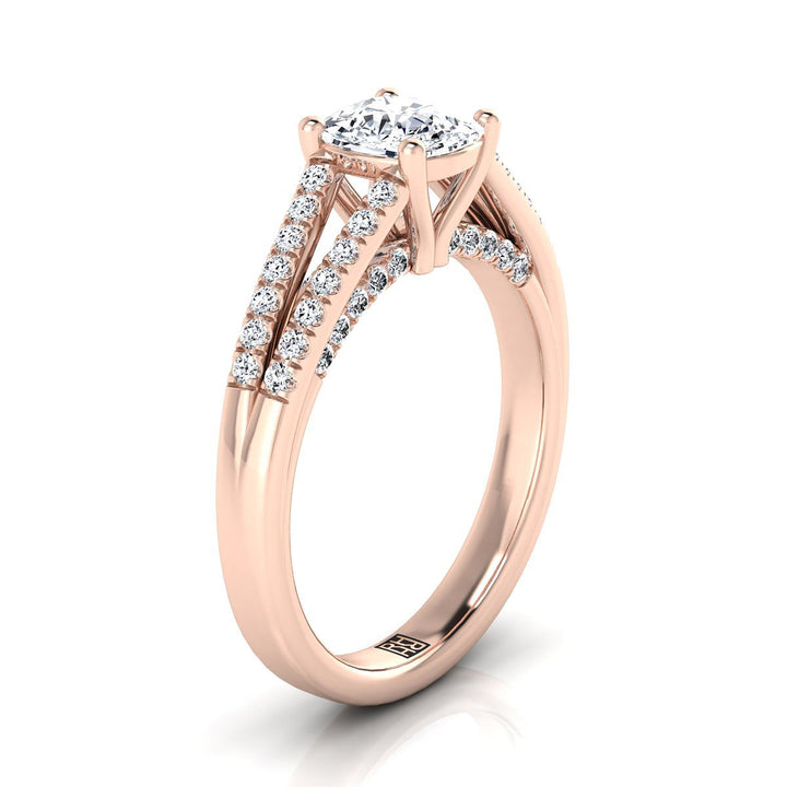 The Jessie Select Pavé Engagement Ring with Lab Diamond in 14K Rose Gold - view 2