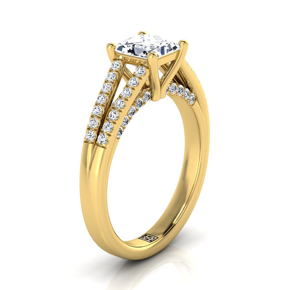 The Jessie Select Pavé Engagement Ring with Lab Diamond in 18K Yellow Gold - view 2