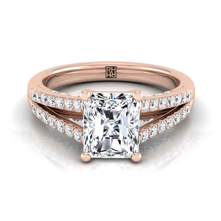 The Jessie Select Pavé Engagement Ring with Lab Diamond in 14K Rose Gold - view 1