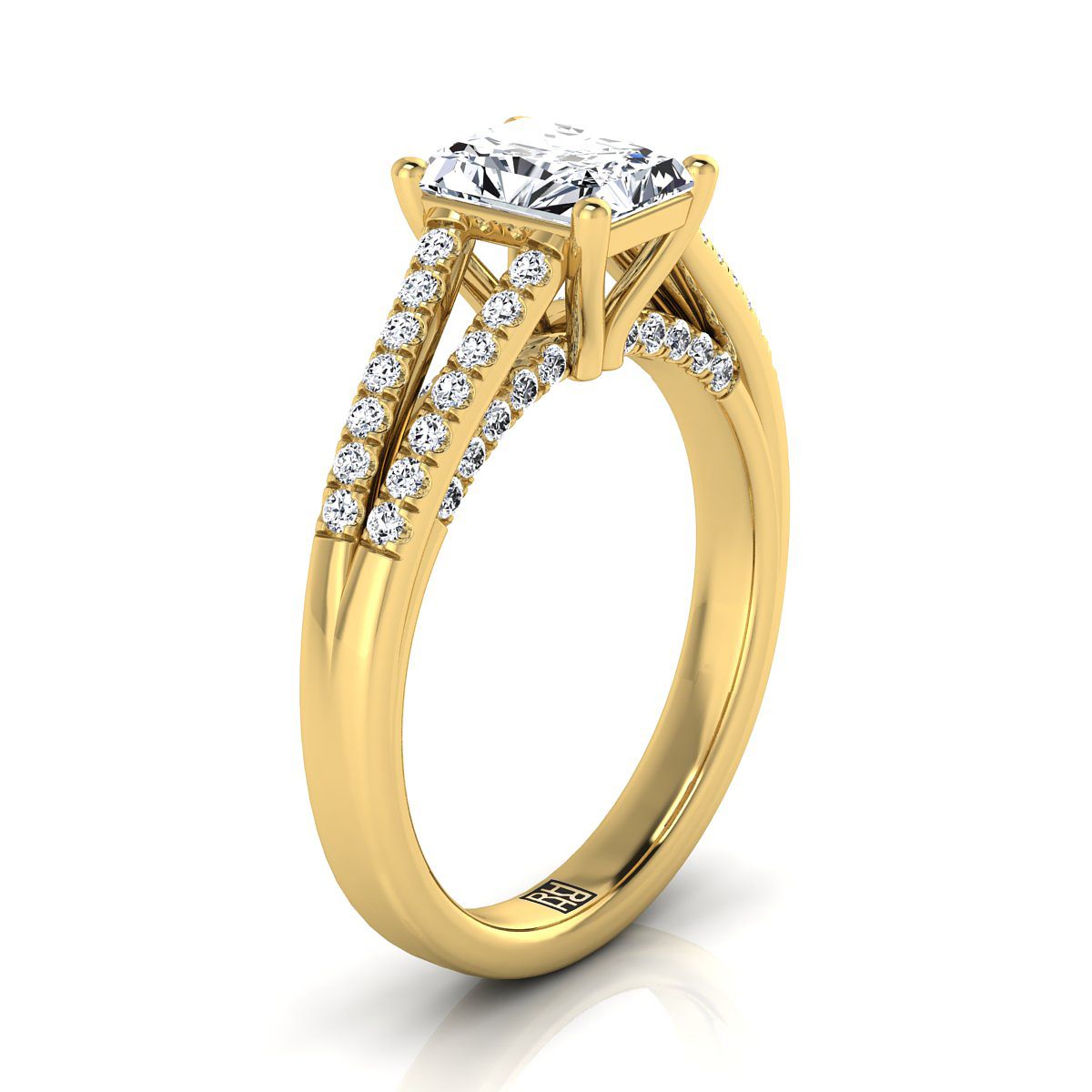 Select Pavé Cut styling on The Jessie radiant engagement ring setting | RockHer