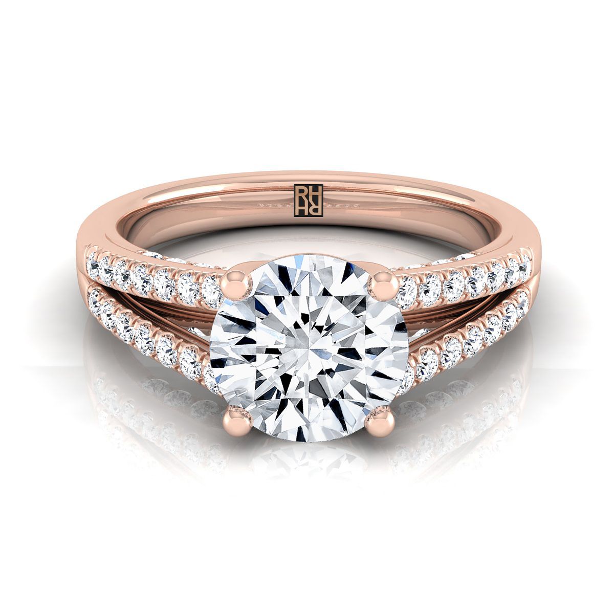The Jessie round engagement ring setting in 14K Rose Gold | RockHer