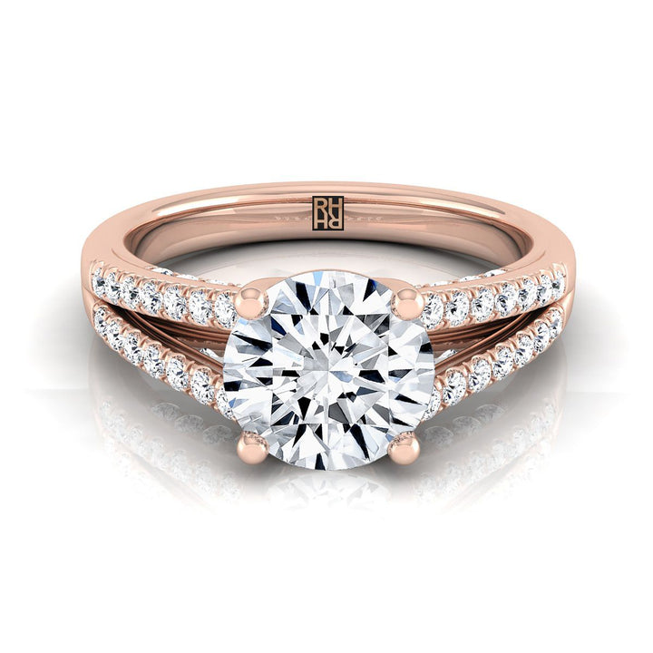The Jessie Select Pavé Engagement Ring with Lab Diamond in 14K Rose Gold - view 1