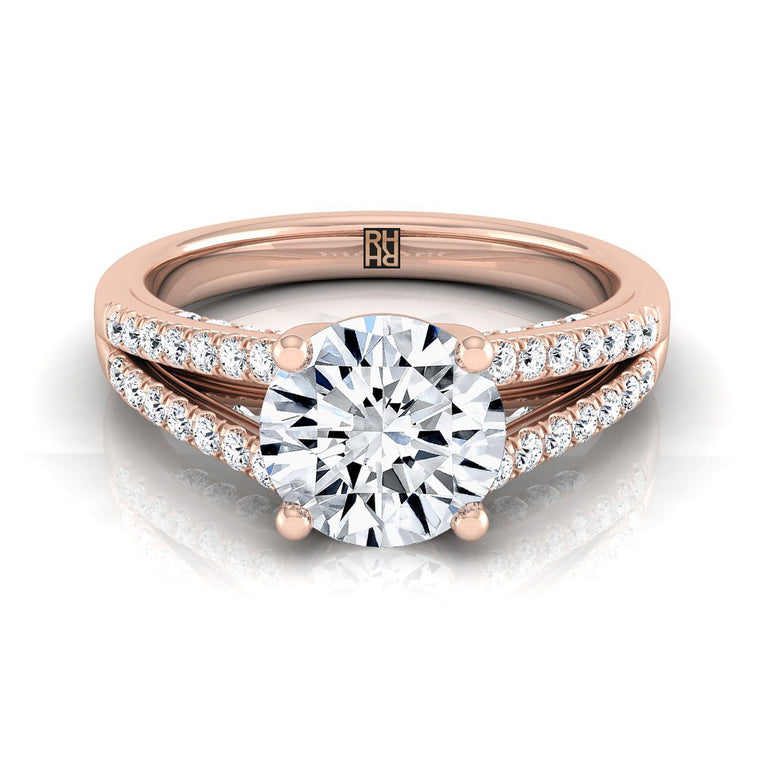 The Jessie Select Pavé Round Lab Diamond Engagement Ring in 14K Rose Gold