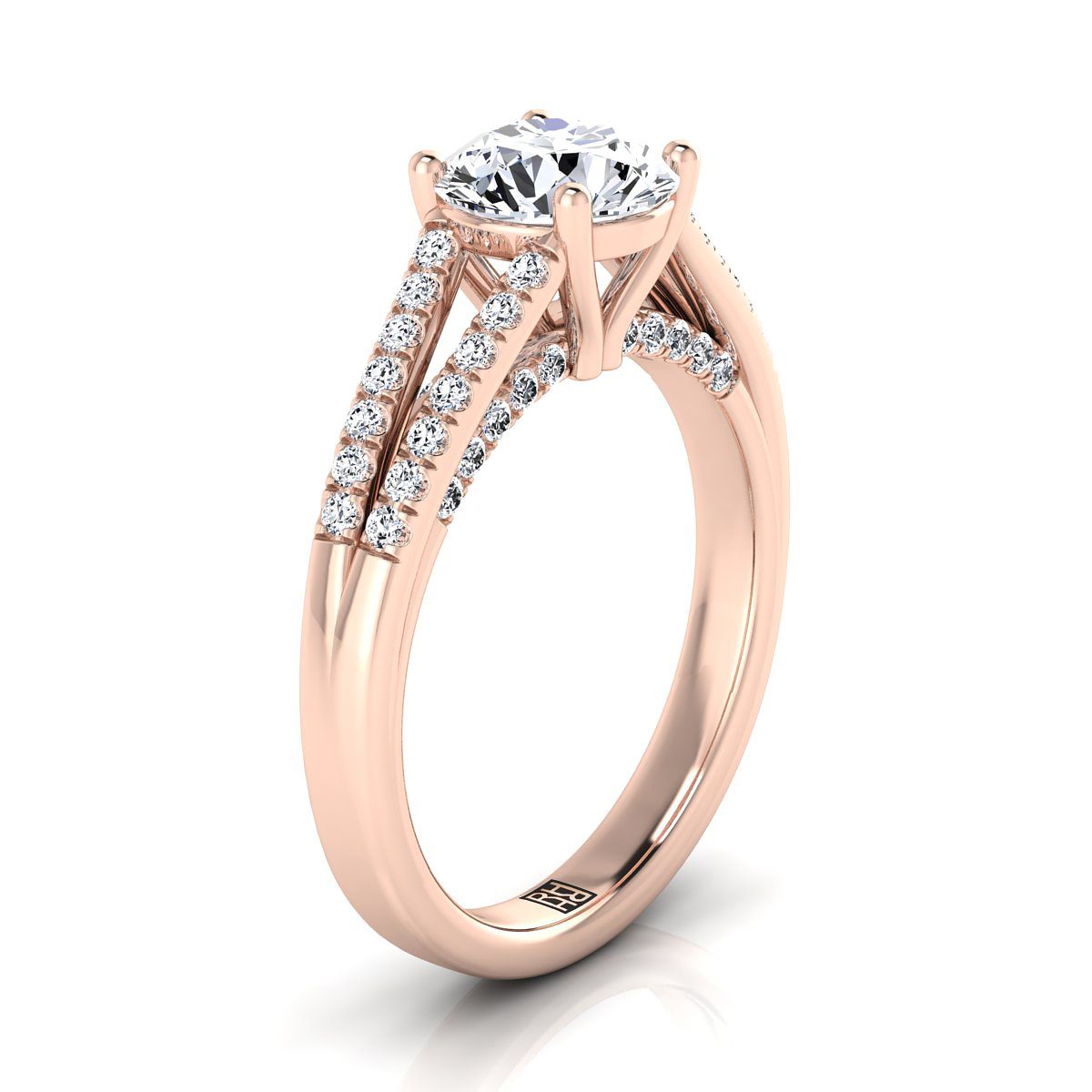 Select Pavé styling on The Jessie round engagement ring setting | RockHer