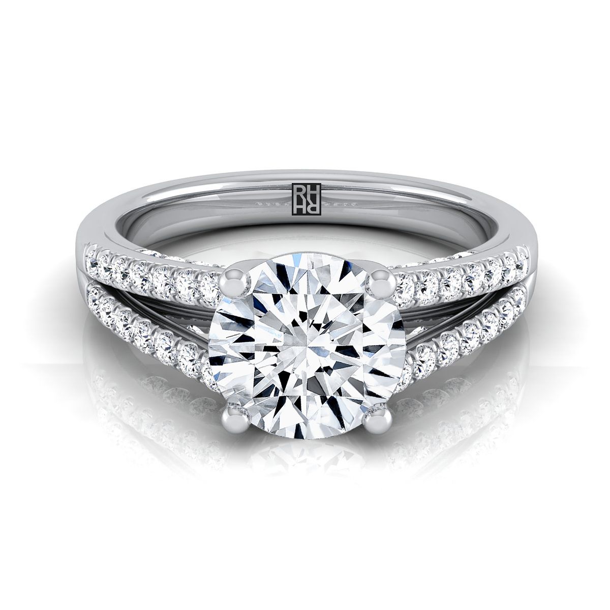 The Jessie round engagement ring setting in Platinum | RockHer