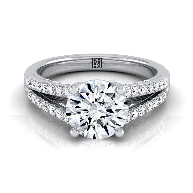 The Jessie Select Pavé Round Lab Diamond Engagement Ring in Platinum