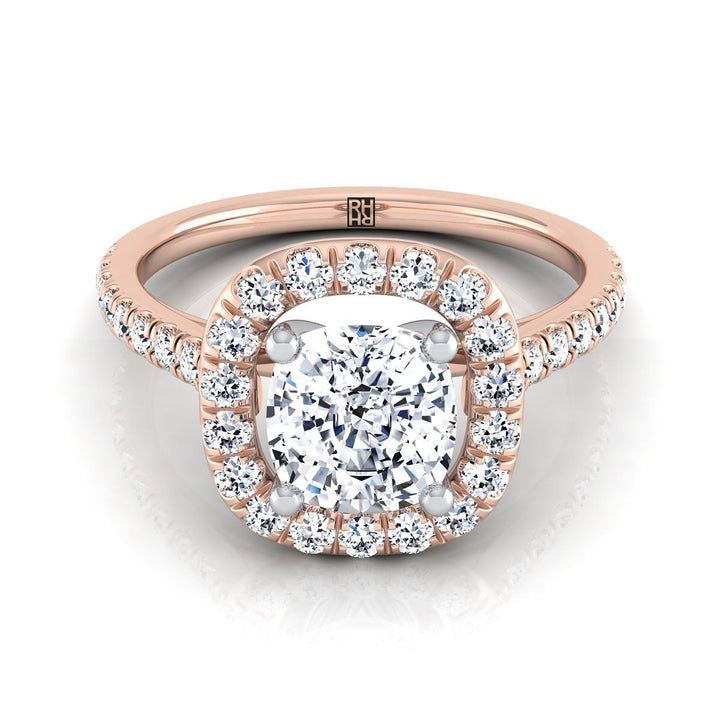 The Hymn Select Halo Engagement Ring with Lab Diamond in 14K Rose Gold - view 1