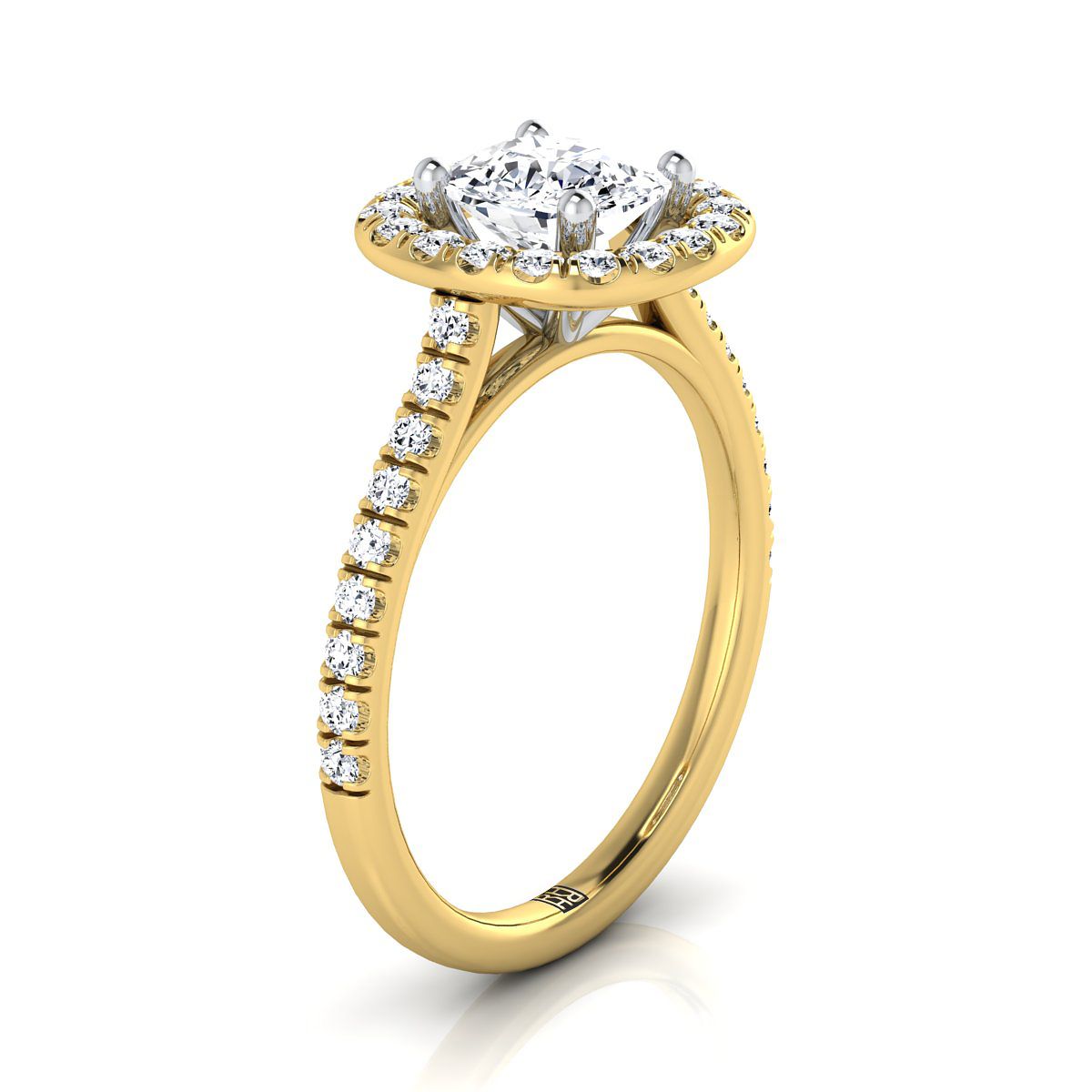 Made to order: The Hymn cushion engagement ring setting in 18K Yellow Gold | RockHer