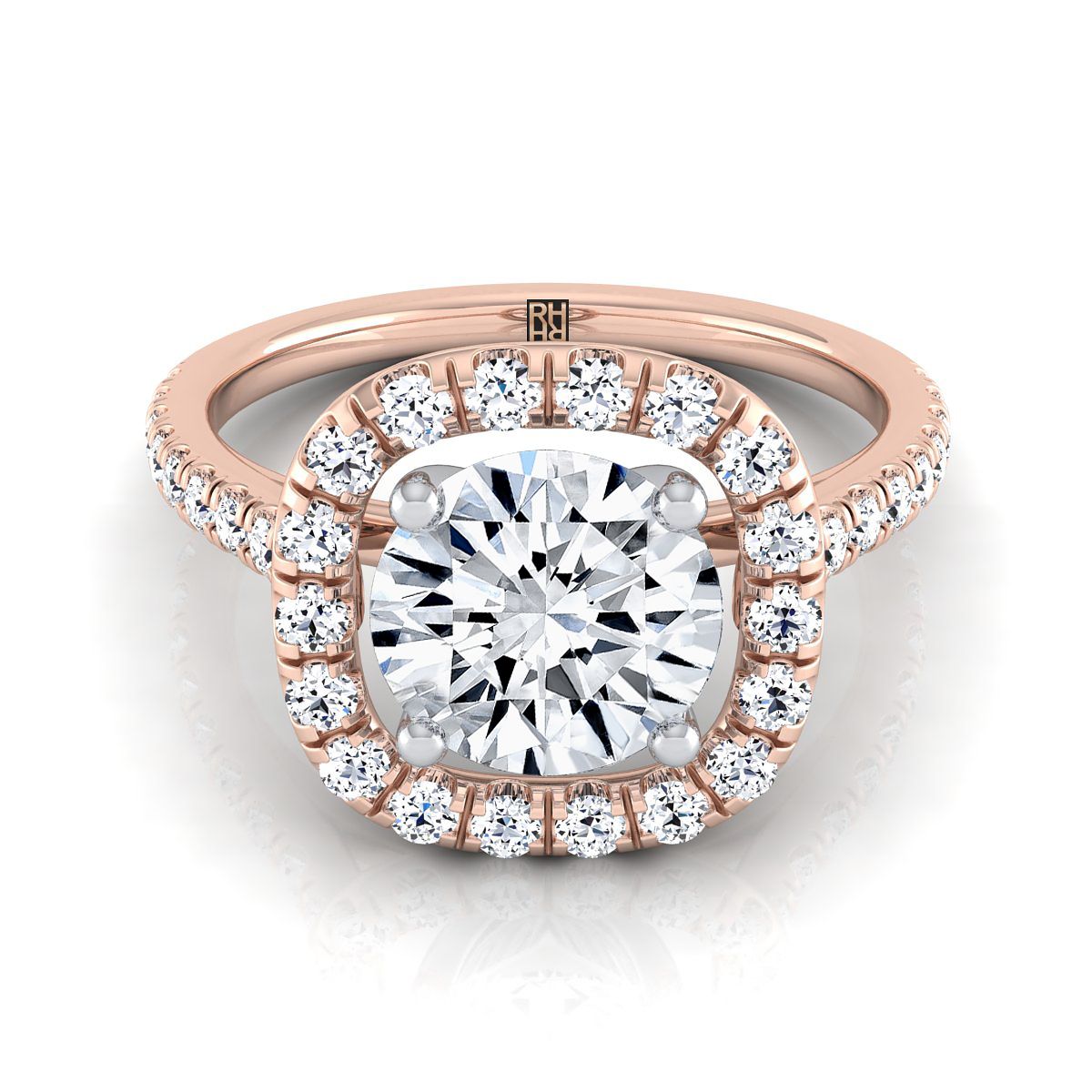 The Hymn round engagement ring setting in 14K Rose Gold | RockHer
