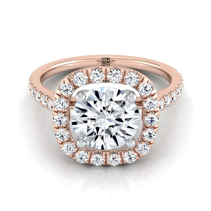The Hymn Select Halo Engagement Ring with Lab Diamond in 14K Rose Gold - view 1