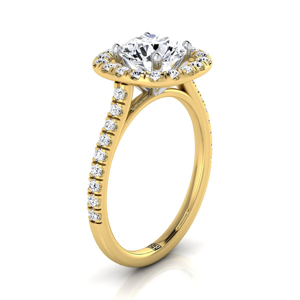 Made to order: The Hymn round engagement ring setting in 18K Yellow Gold | RockHer