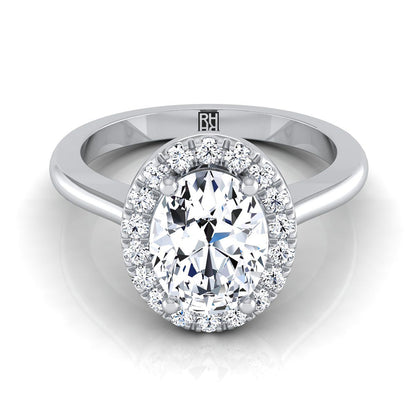 Kate Select Halo Oval Lab Diamond Engagement Ring in Platinum | RockHer