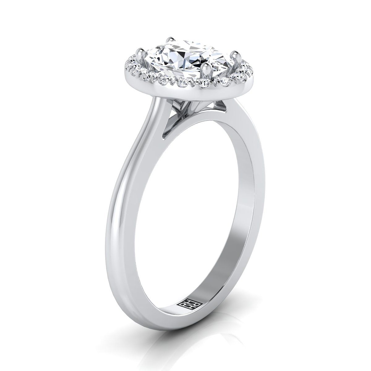 Made to order: The Kate oval engagement ring setting in Platinum | RockHer