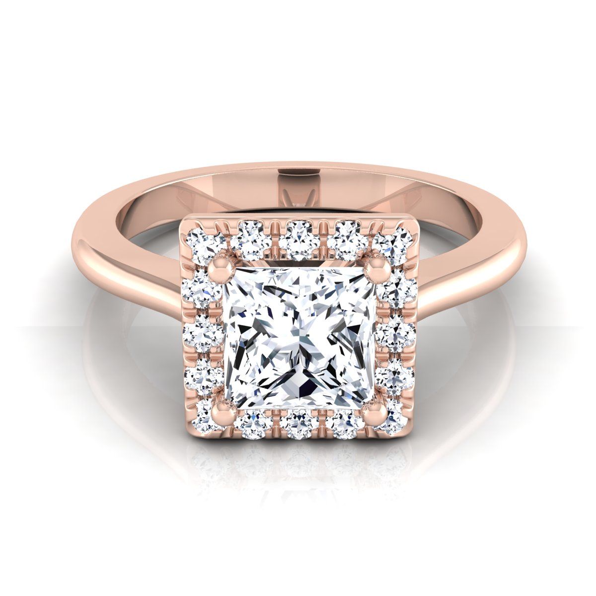 The Kate princess engagement ring setting in 14K Rose Gold | RockHer