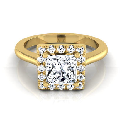 Kate Select Halo Princess Cut Lab Diamond Engagement Ring in 18K Yellow Gold | RockHer