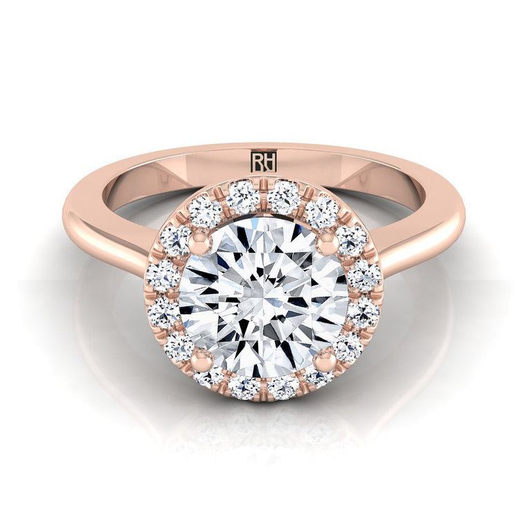 The Kate Select Halo Round Lab Diamond Engagement Ring in 14K Rose Gold