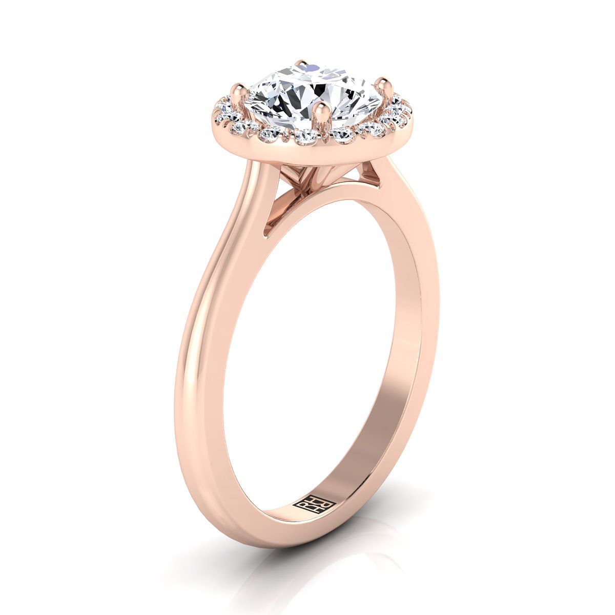 Select Halo styling on The Kate round engagement ring setting | RockHer