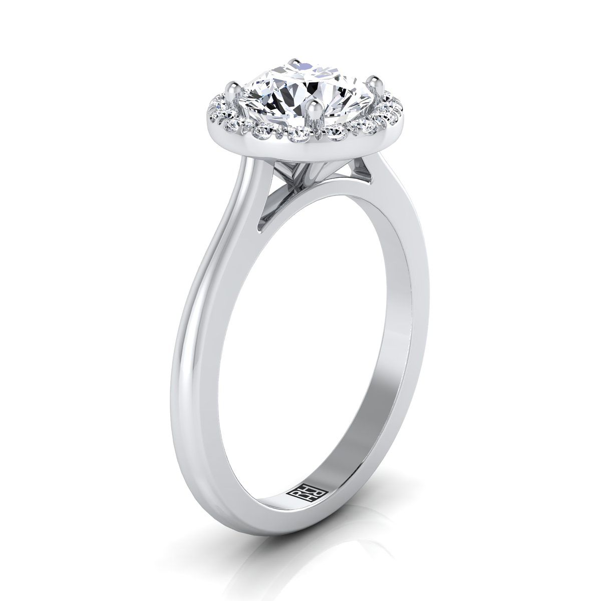 Made to order: The Kate round engagement ring setting in Platinum | RockHer