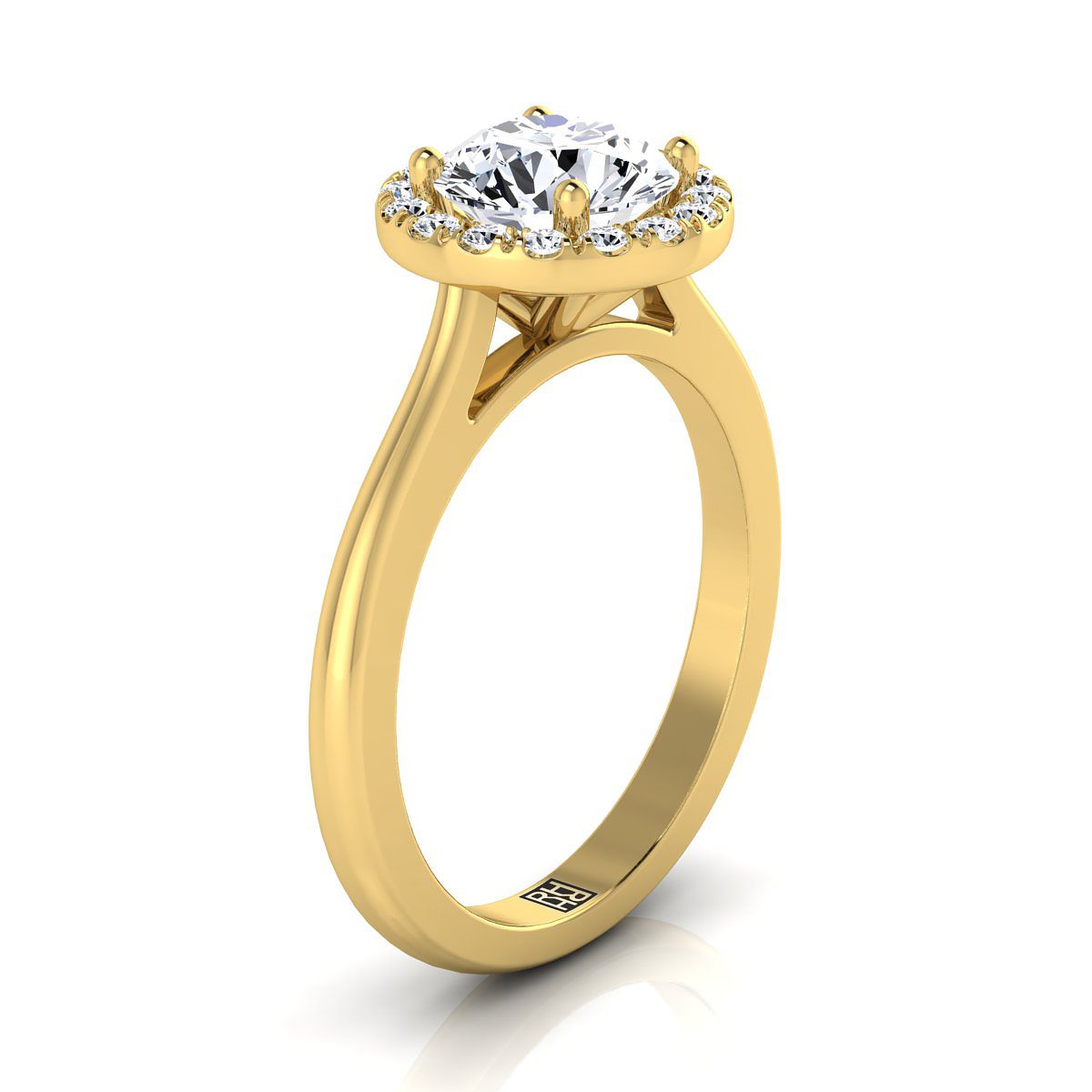 Made to order: The Kate round engagement ring setting in 18K Yellow Gold | RockHer