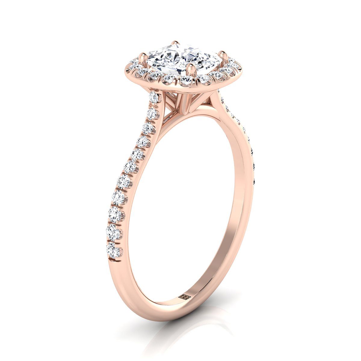 Select Halo Cut styling on The Everly cushion engagement ring setting | RockHer