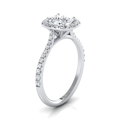 Everly Select Halo Cushion Cut Lab Diamond Engagement Ring in Platinum | RockHer