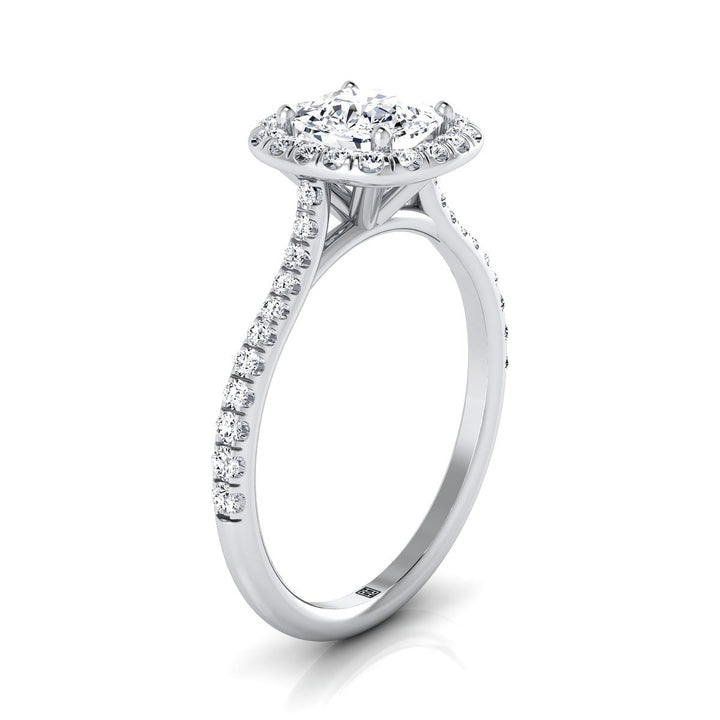 The Everly Select Halo Engagement Ring with Lab Diamond in Platinum - view 2