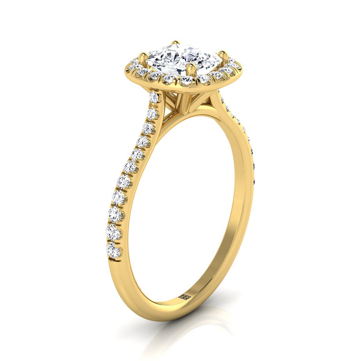 Made to order: The Everly cushion engagement ring setting in 18K Yellow Gold | RockHer