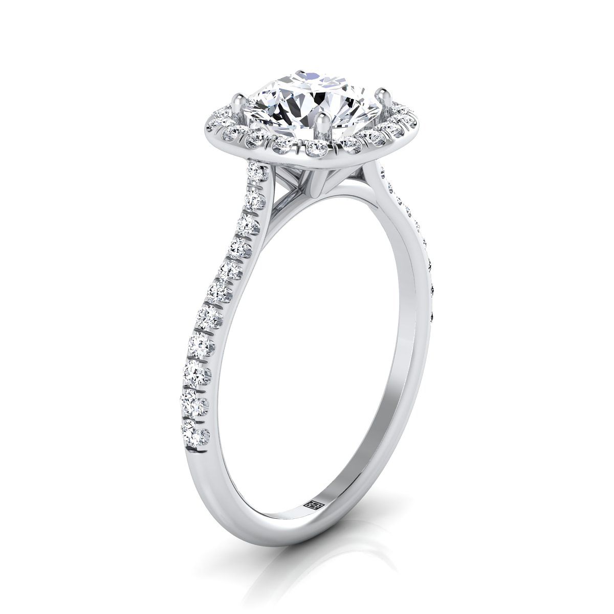RockHer atelier photo of The Everly round engagement ring setting in Platinum