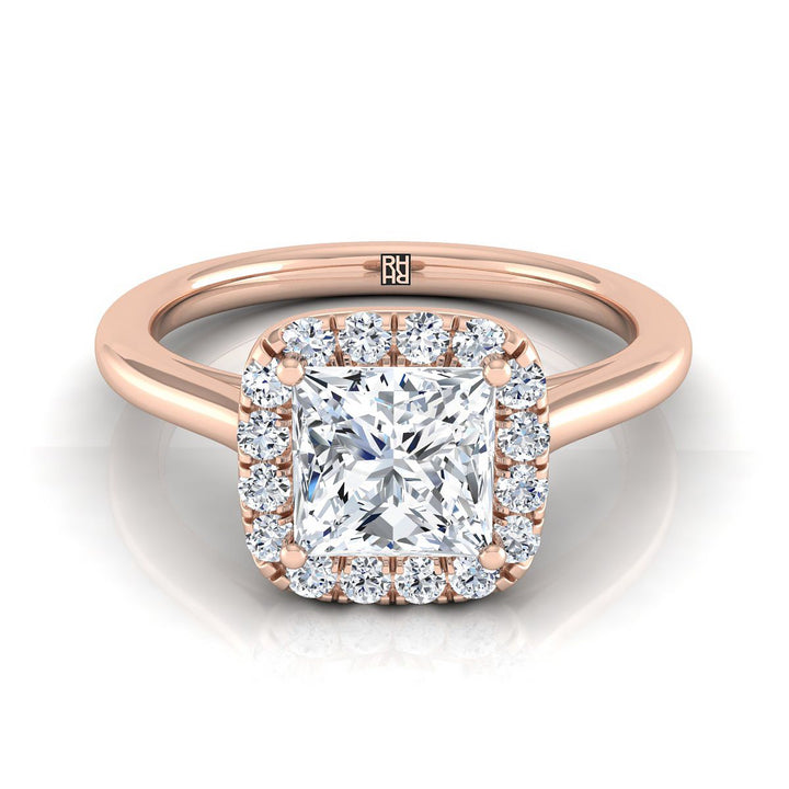 The Carnie Select Halo Engagement Ring with Lab Diamond in 14K Rose Gold - view 1