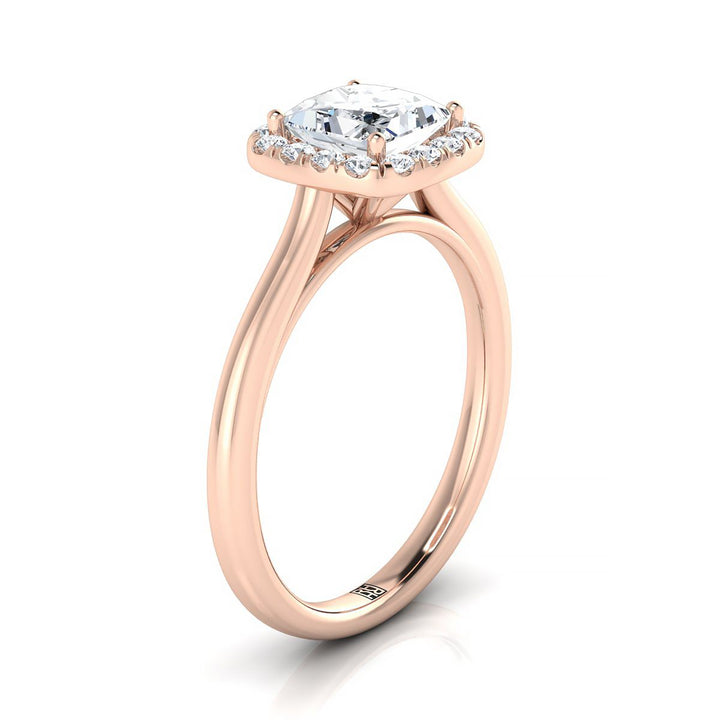 The Carnie Select Halo Engagement Ring with Lab Diamond in 14K Rose Gold - view 2