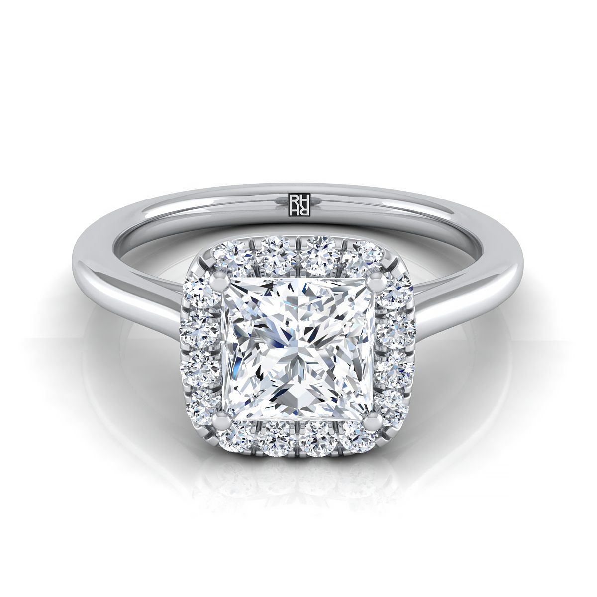 The Carnie princess engagement ring setting in Platinum | RockHer