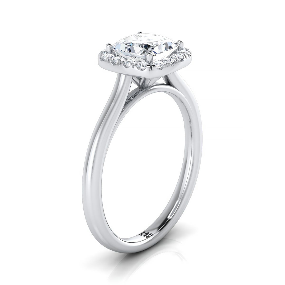 Select Halo styling on The Carnie princess engagement ring setting | RockHer