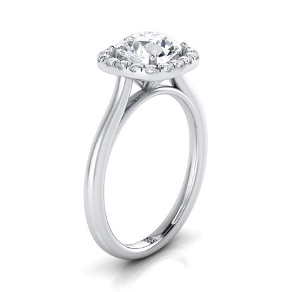 Carnie Select Classic Prong Diamond Halo Round Lab Diamond Engagement Ring in Platinum | RockHer