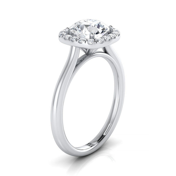 Carnie Select Classic Prong Diamond Halo Round Lab Diamond Engagement Ring in Platinum | RockHer
