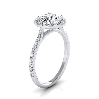 Dionne Select Diamond Pavé Halo Round Lab Diamond Engagement Ring in Platinum | RockHer