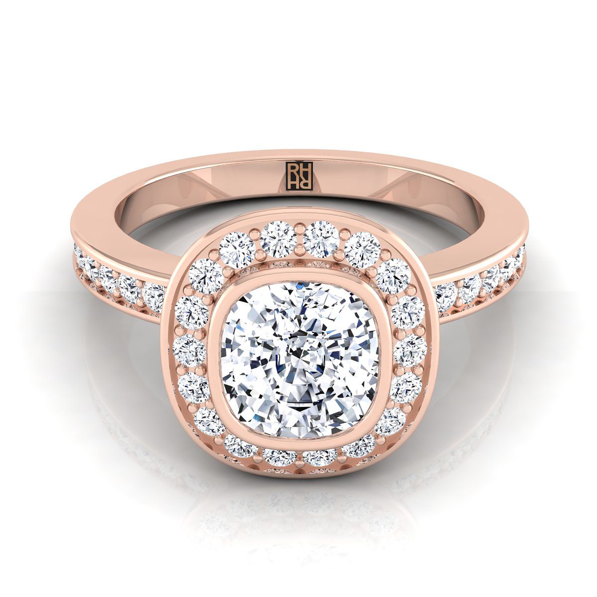 The Marcia cushion engagement ring setting in 14K Rose Gold | RockHer