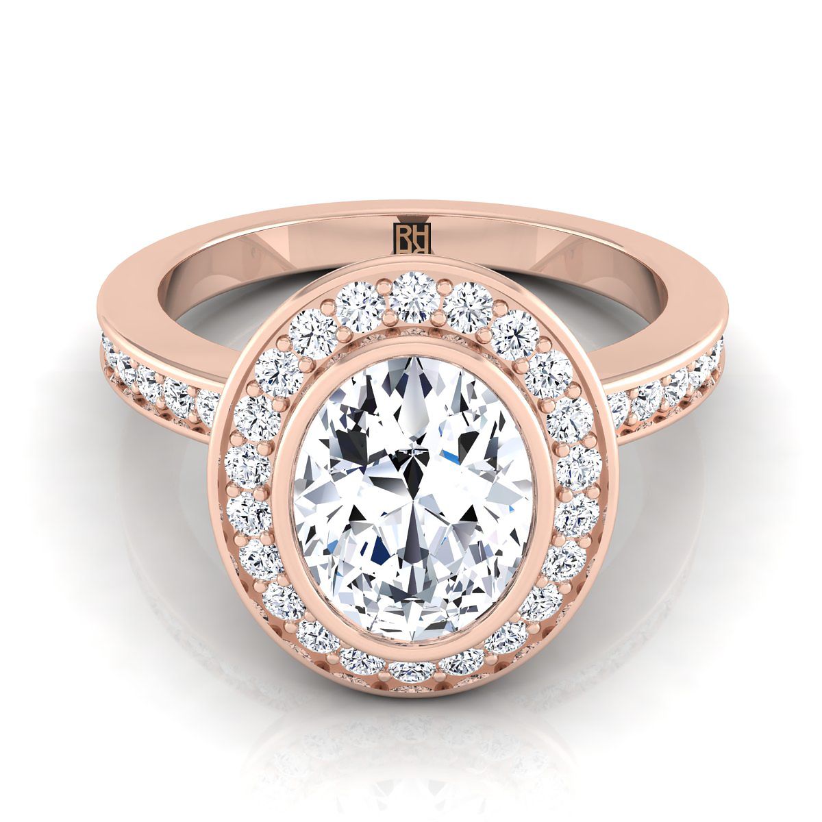 The Marcia oval engagement ring setting in 14K Rose Gold | RockHer