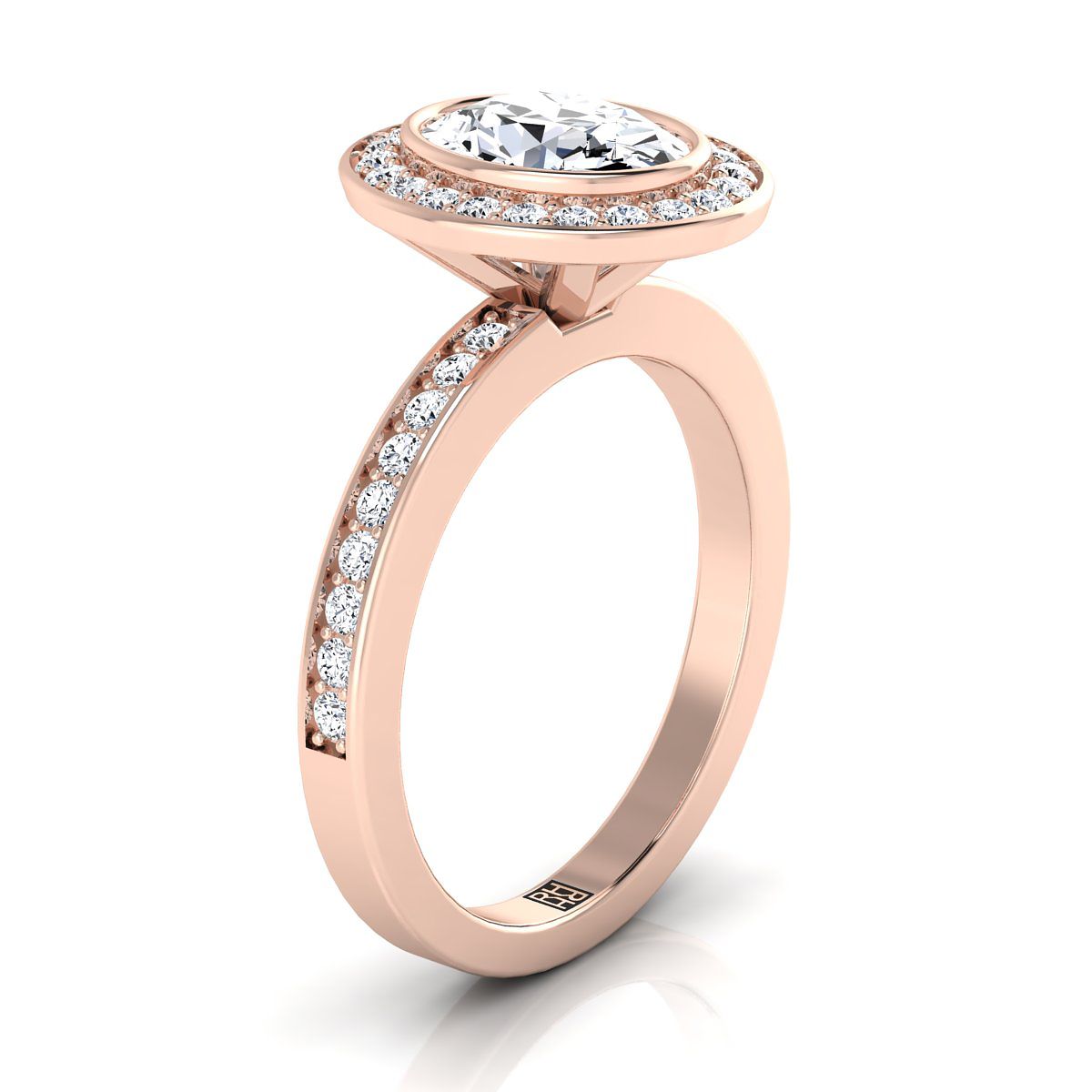 Select Halo styling on The Marcia oval engagement ring setting | RockHer