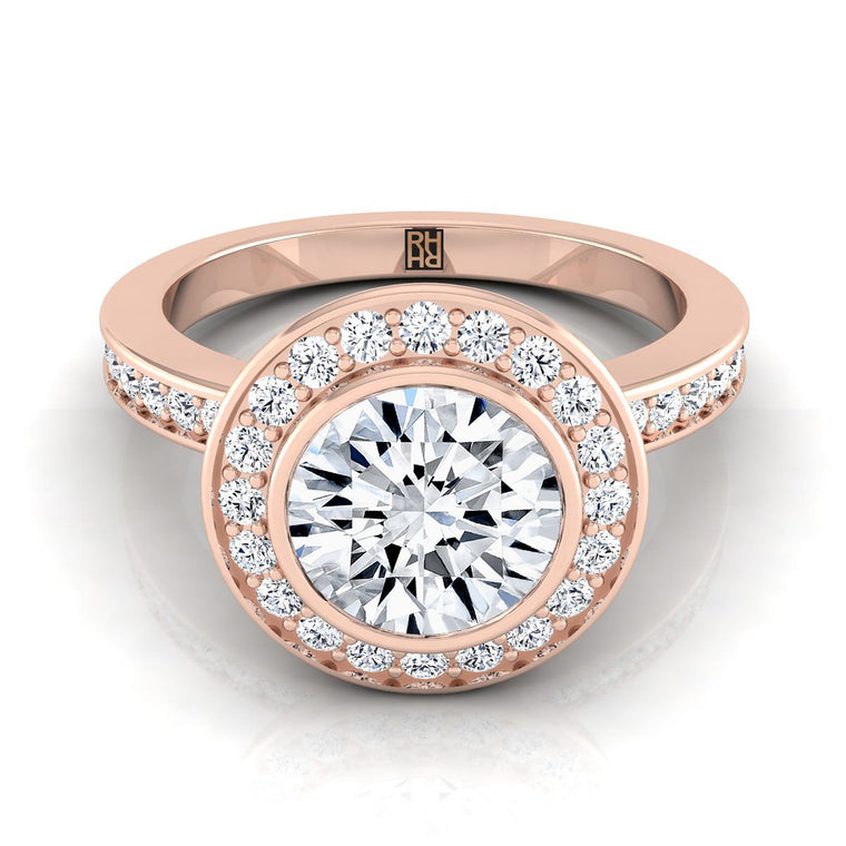 The Marcia Select Halo Round Lab Diamond Engagement Ring in 14K Rose Gold