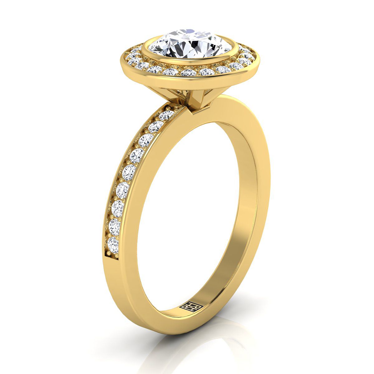Select Halo styling on The Marcia round engagement ring setting | RockHer