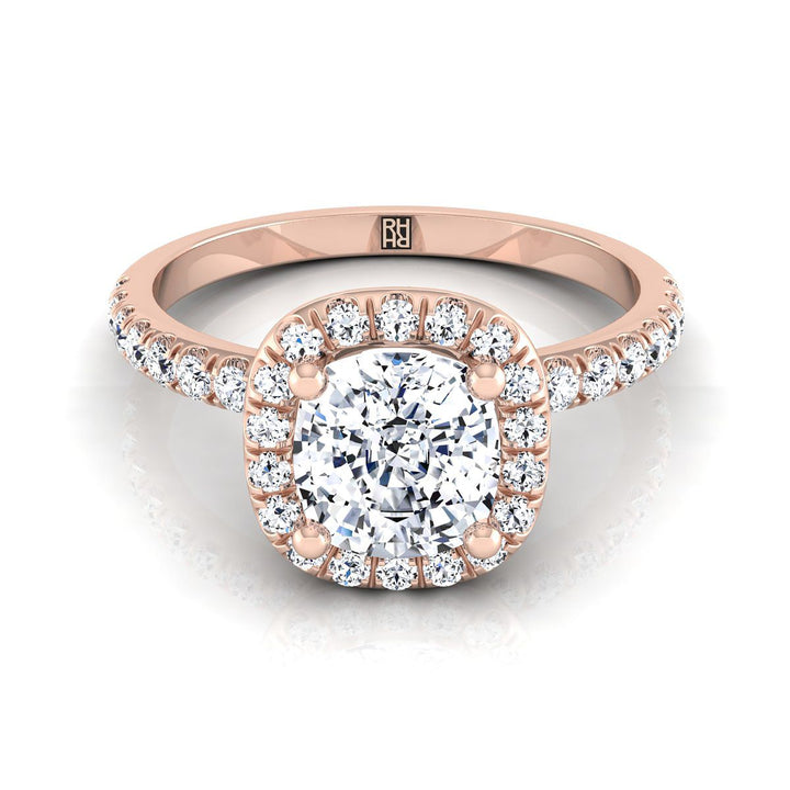 The Nina Select Halo Engagement Ring with Lab Diamond in 14K Rose Gold - view 1